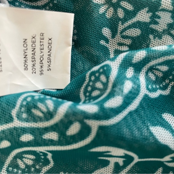 Bloomchic Turquoise &Teal Two Piece Swimsuit 14-16/1X - Picture 7 of 11